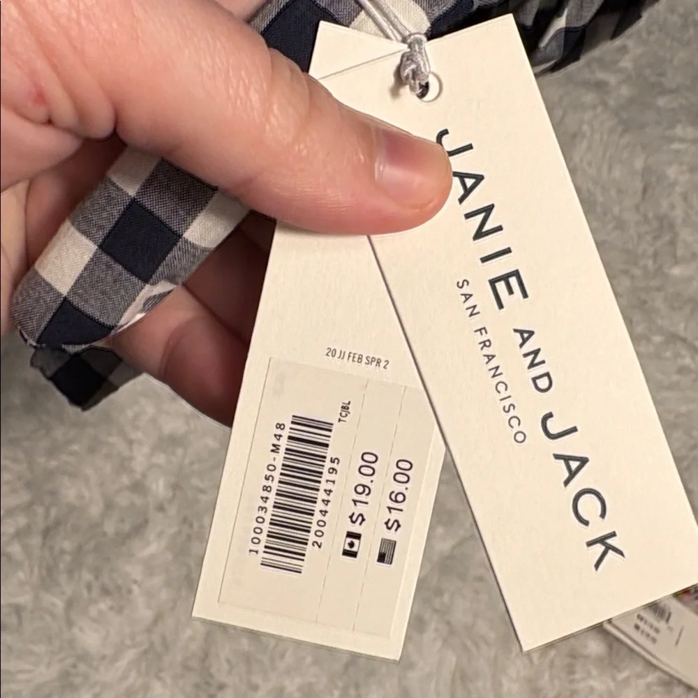New Janie & Jack Bundle Of 2 Headbands Floral And Plaid One Size